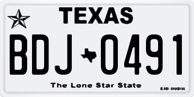 TX license plate BDJ0491