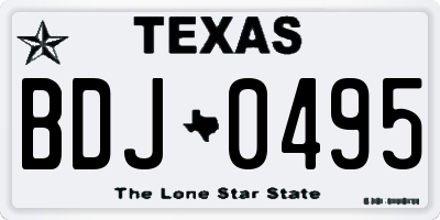 TX license plate BDJ0495