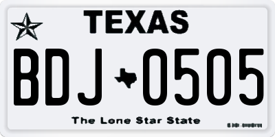 TX license plate BDJ0505