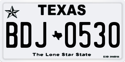 TX license plate BDJ0530