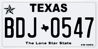 TX license plate BDJ0547