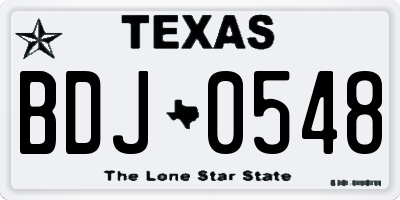TX license plate BDJ0548