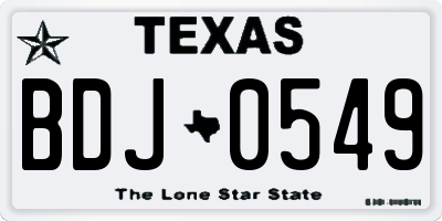 TX license plate BDJ0549