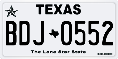 TX license plate BDJ0552