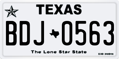 TX license plate BDJ0563