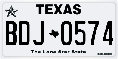 TX license plate BDJ0574