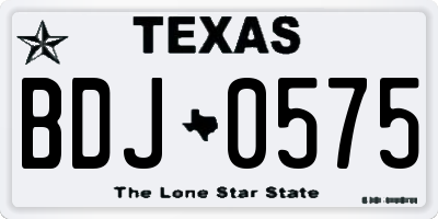 TX license plate BDJ0575