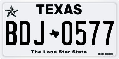 TX license plate BDJ0577