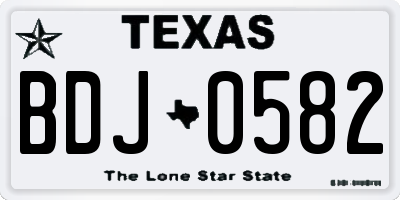 TX license plate BDJ0582