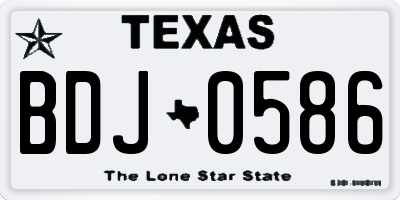 TX license plate BDJ0586