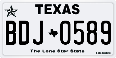 TX license plate BDJ0589