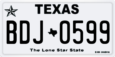 TX license plate BDJ0599