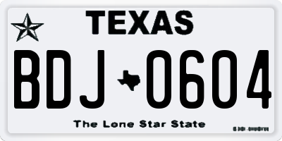 TX license plate BDJ0604