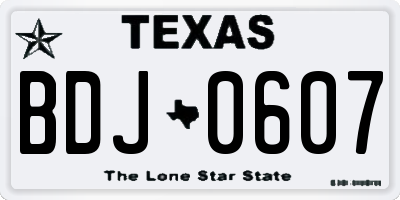 TX license plate BDJ0607