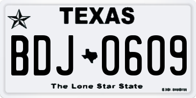 TX license plate BDJ0609