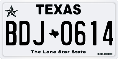 TX license plate BDJ0614
