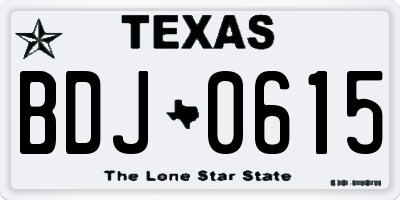 TX license plate BDJ0615