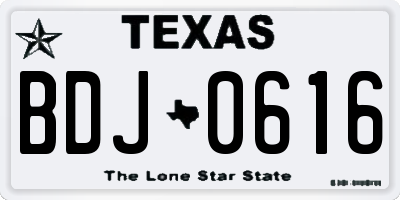 TX license plate BDJ0616