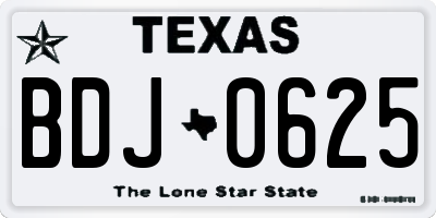 TX license plate BDJ0625