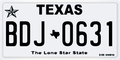 TX license plate BDJ0631
