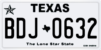 TX license plate BDJ0632