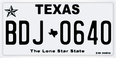 TX license plate BDJ0640