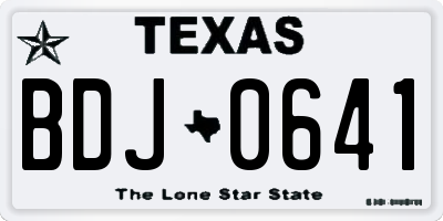 TX license plate BDJ0641