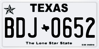 TX license plate BDJ0652