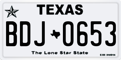 TX license plate BDJ0653