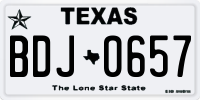 TX license plate BDJ0657