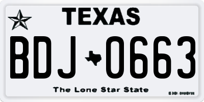TX license plate BDJ0663