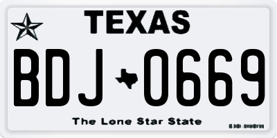 TX license plate BDJ0669