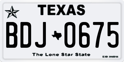 TX license plate BDJ0675