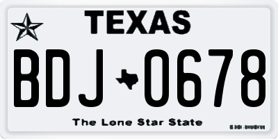 TX license plate BDJ0678
