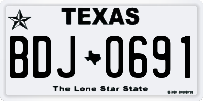 TX license plate BDJ0691