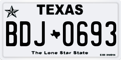TX license plate BDJ0693