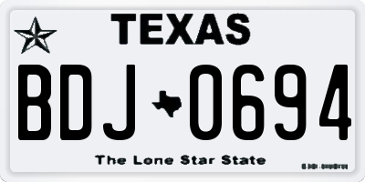 TX license plate BDJ0694