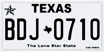 TX license plate BDJ0710
