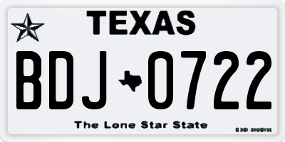 TX license plate BDJ0722
