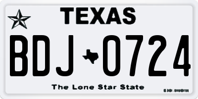 TX license plate BDJ0724
