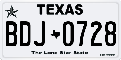 TX license plate BDJ0728