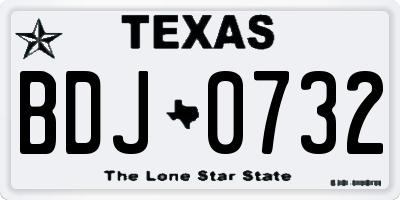 TX license plate BDJ0732