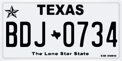 TX license plate BDJ0734