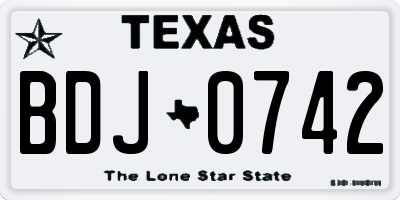 TX license plate BDJ0742