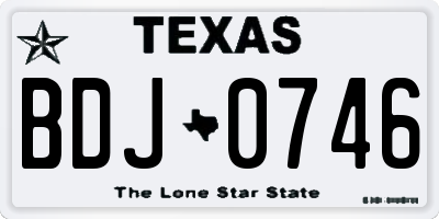 TX license plate BDJ0746