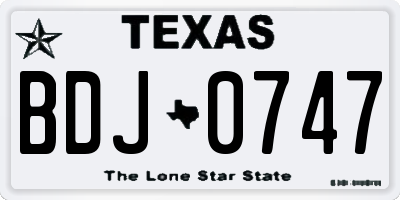 TX license plate BDJ0747