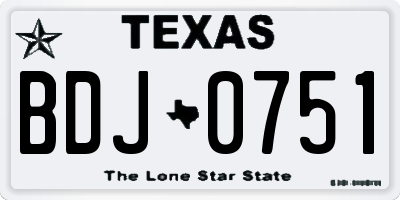 TX license plate BDJ0751