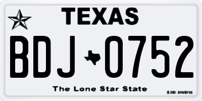 TX license plate BDJ0752