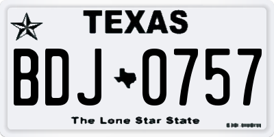 TX license plate BDJ0757