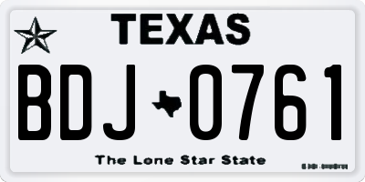 TX license plate BDJ0761
